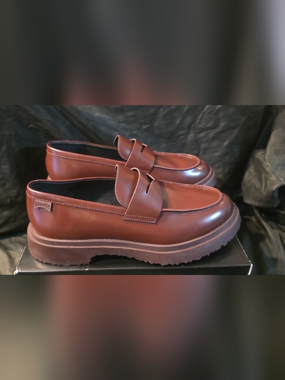 Camper Walden Leather Loafers Brown Men Size 42 US 9 NWOB Defect